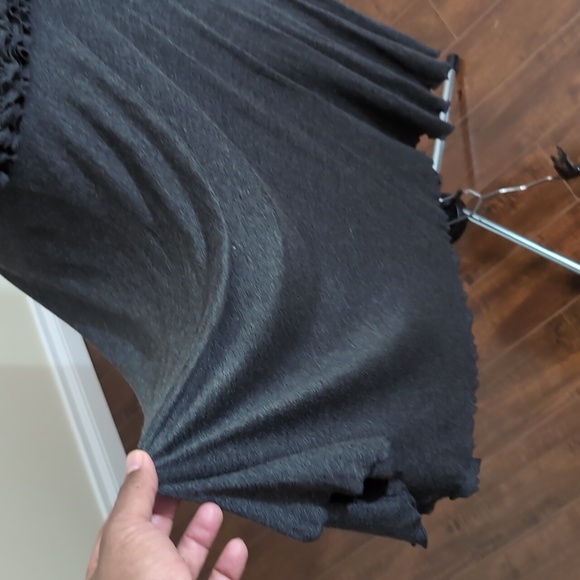 Lapis| Charcoal Grey Strapless Dress With Waistline Floral Detail - Picture 7 of 12